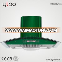 Display push button green design range hood with 90cm wall mountained chimney