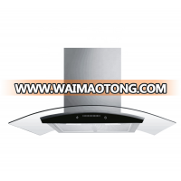 New Design European Style Touch Slide Control Stainless Steel and Glass Kitchen Range Hood